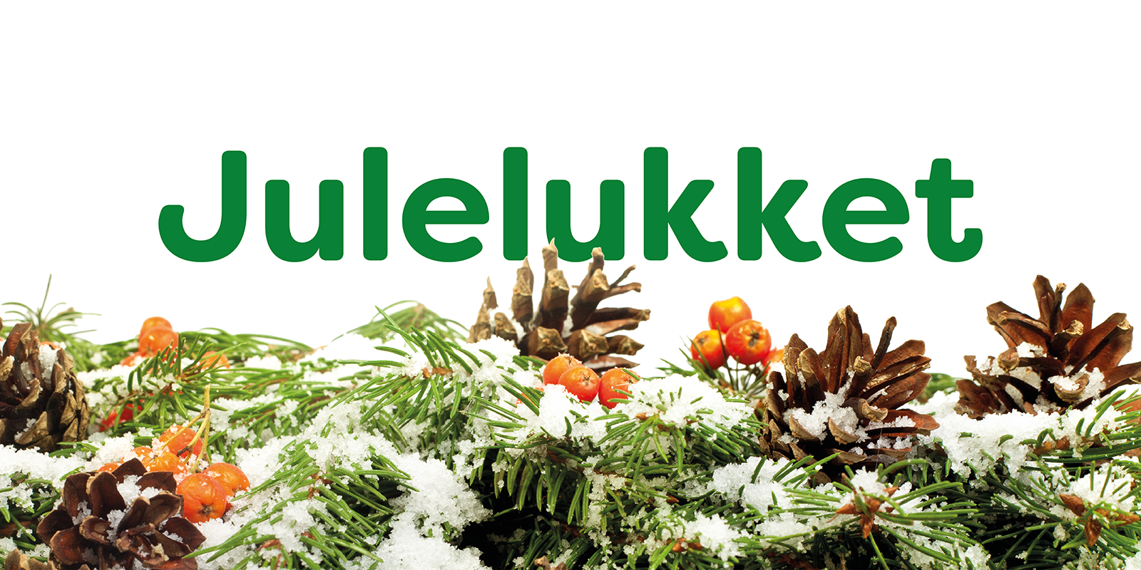 Skilt med tekst: Julelukket